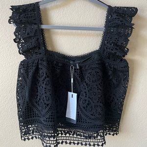 NWT Woman’s Black Endless Rose Top